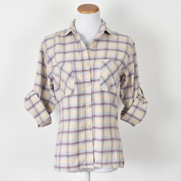 Vintage 70s Levi's Plaid Button Front Shirt - M - Picture 2 of 13